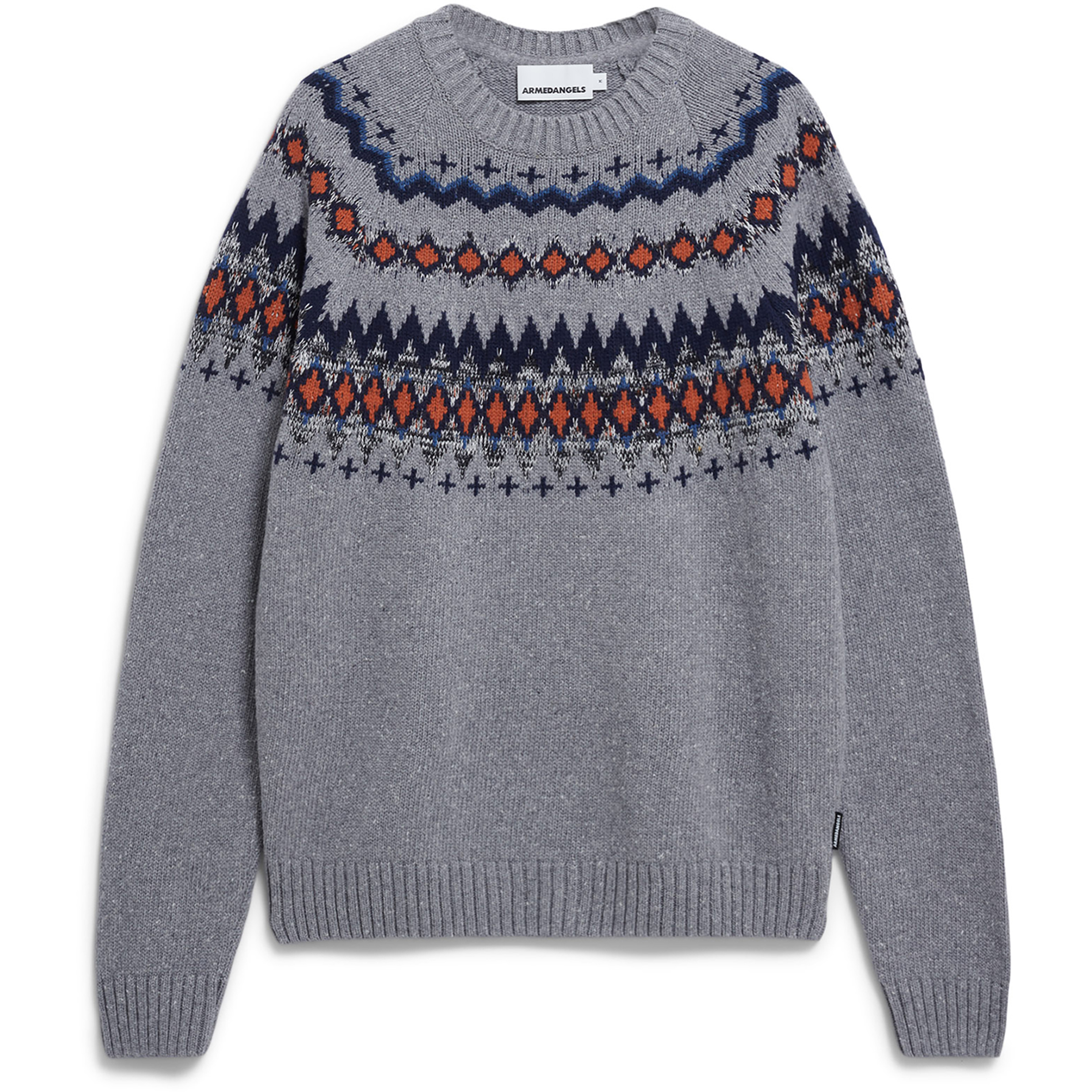 Armedangels Kaalla Fair Isle Herren Pullover grau Größe S Lifestyle Hautfreundlich