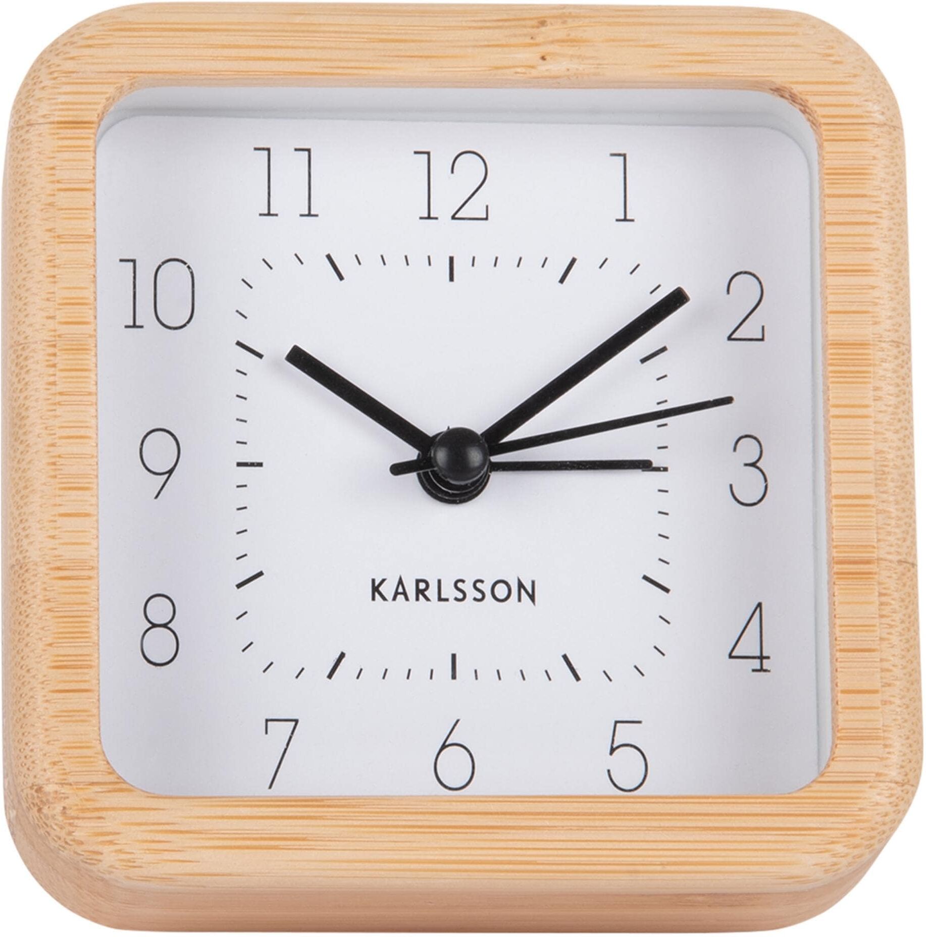 Wecker KARLSSON "Neat Square", braun (weiß), Wecker, Wecker weiß Einheitsgröße