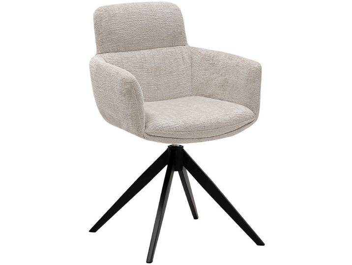 Kick Draaistoel Niek - Draaistoel - Luxe textuurstof 360 graden draaibaar - Champagne