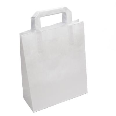 DayBays 250 Stk. Papiertüten 22+10x28 cm weiß mit Flachhenkel