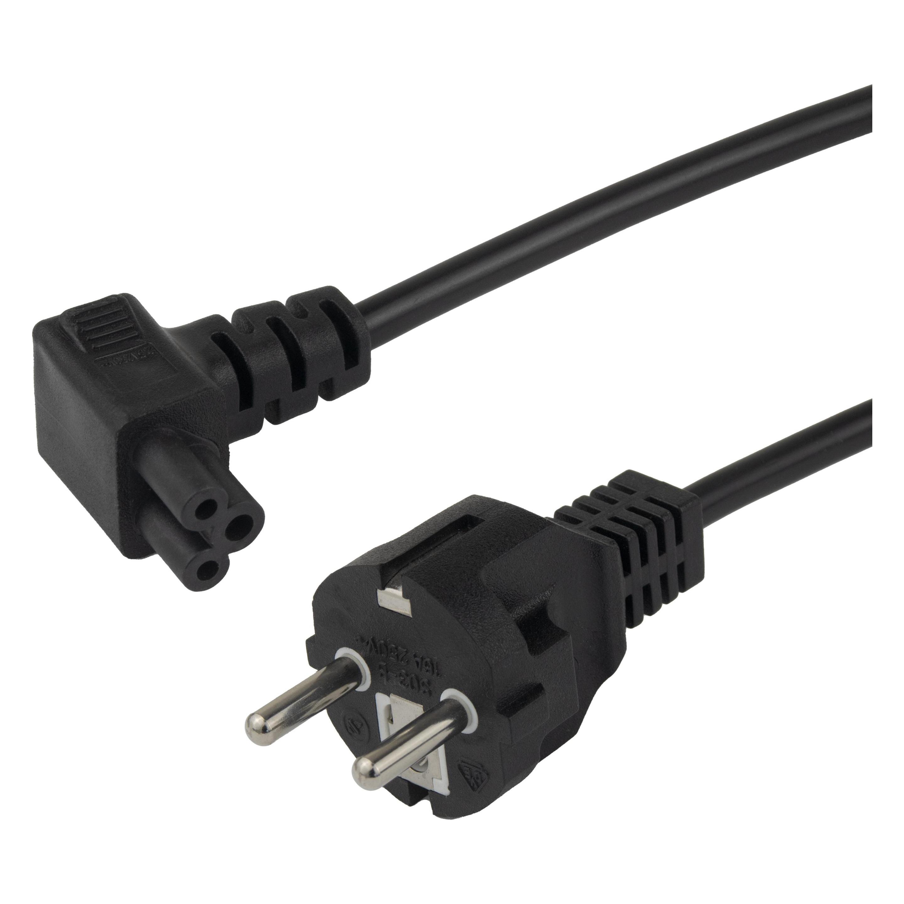 Deltaco Device Cable, straight CEE 7/7 - down angle IEC C5, 0,5m (0.50 m) (DEL-121-05)