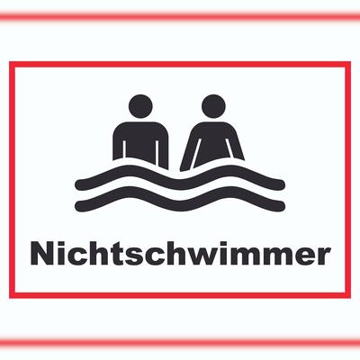 HB-Druck Nichtschwimmer Schild A2 Rückseite selbstklebend