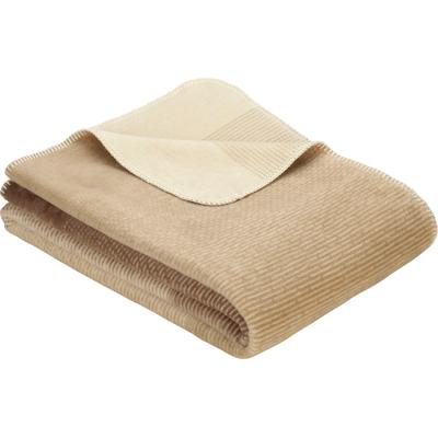 Wohndecke IBENA "Toronto", beige (natur), B:150cm L:200cm, Baumwolle, Kunstfaser, Wohndecken, Wohndecke, harmonischer Farbverlauf, Kuscheldecke