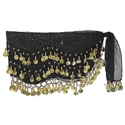 Hüfttuch "Münzen", schwarz/gold