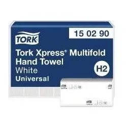 Tork Xpress 150290 Multifold-Handtücher Universal H2 2-lagig 25,5cm, Haushaltspapier, Weiss