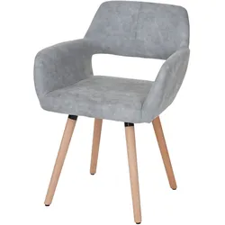 Esszimmerstuhl MCW-A50 II, Stuhl Küchenstuhl, Retro 50er Jahre Design ~ Textil, vintage betongrau