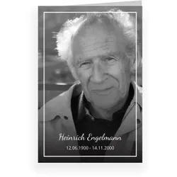 Trauerkarten Danksagung in Weiß im Design "Fotografie" - Musterkarte