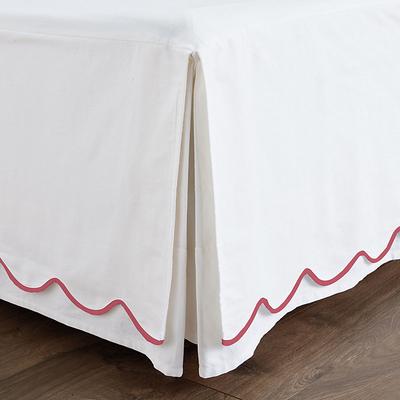 Emma Scalloped Bed Skirt - Raspberry, Twin - Ballard Designs