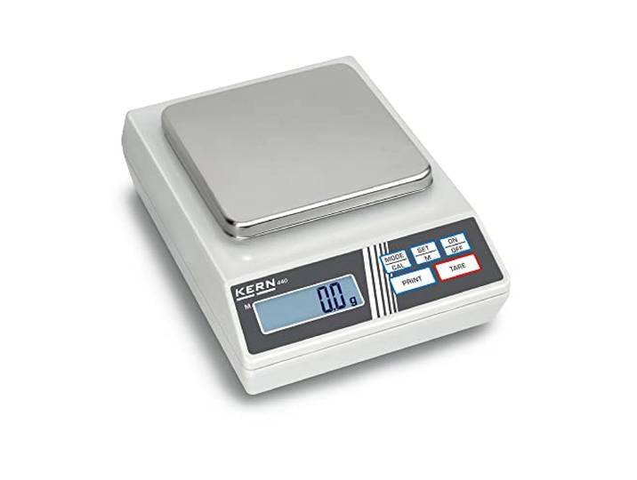 KERN Serie 440 Präzisionswaage, Hellgrau/Grau, 400g MAX Wägebereich, 230mm Höhe, 165mm Breite