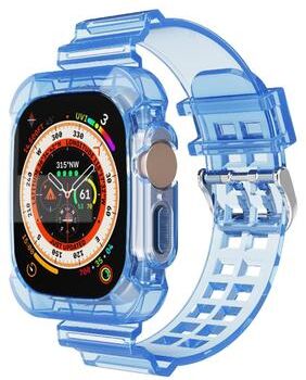 Everyday Crate Glacier Apple Watch Ultra Band Transparent TPU Protective Replacement Watch Strap blue