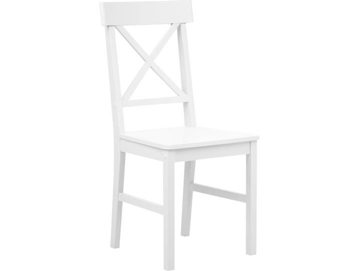 BELIANI Esszimmerstuhl 2er Set Weiß Pappelholz MDF Modern Skandinavischer Stil Küchenstühle