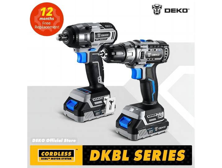 DEKO 20V DKBL20DU3 perceuse sans fil sans brosse Combo Kit Mini tournevis électrique 2 vitesses outils électriques pour le travail du bois