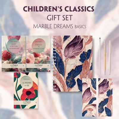 Children's Classics Books-Set (with audio-online) Readable Classics Geschenkset + Marmorträume Schreibset Basics, Set von Lewis Carroll,L. Frank Baum,