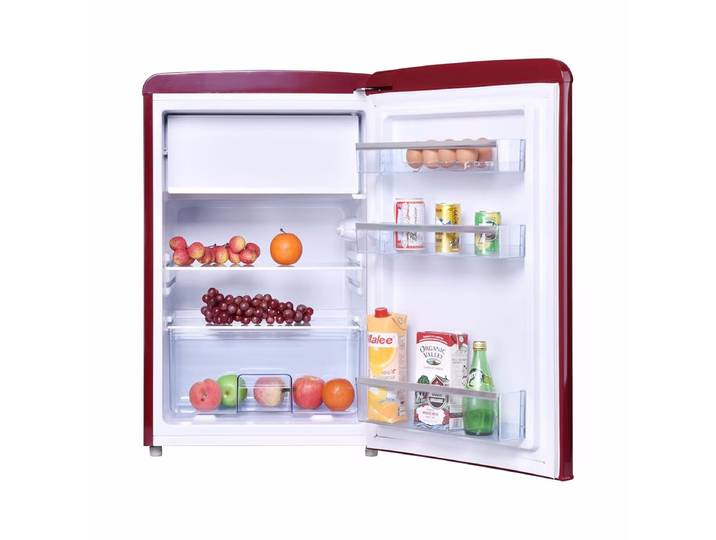 Novamatic KS 108r Retro Mini Kühlschrank – Mini Kühlschrank freistehend – rot