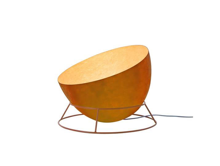 IN-ES.ARTDESIGN lampadaire H2O F NEBULITE (Orange - acier et Nebulite)