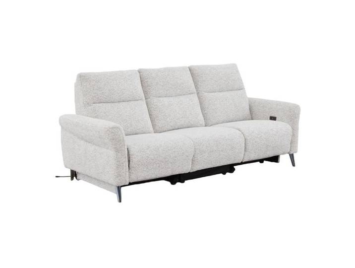 Canapé 3 places relax électrique Liam tissu chenille beige Takasit