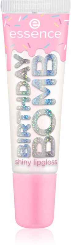 essence Birthday Bomb Transparent læbeglans Til glitrende glans Skygge 01 Cake My Day! 10 ml
