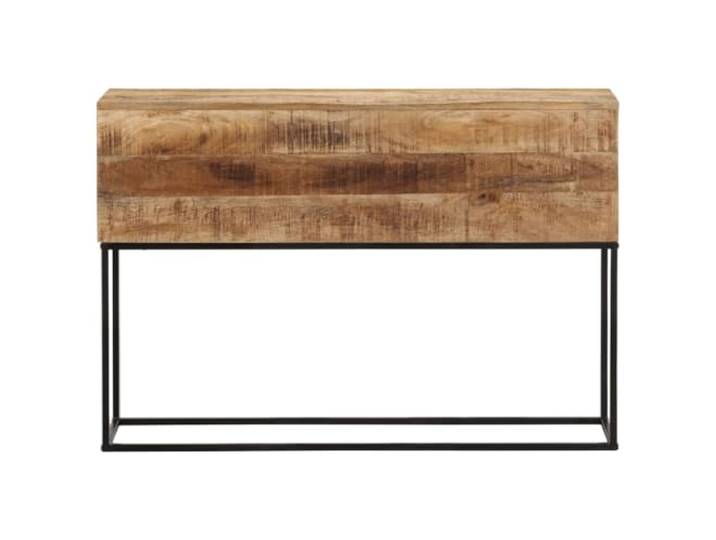 KTHLBRH Konsolentisch 110 x 30 x 75 cm Massivholz, Mango roh und Eisen Tischplatte für Deko-Objekte, Eisenfüße, Kapazität 75 kg, Montage erforderlich, Stil u