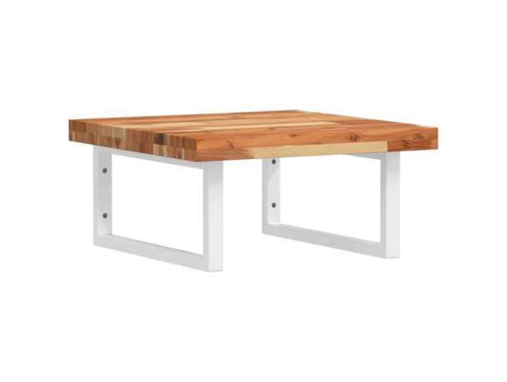 WEMYUFURN Waschbeckenregal Wandmontage Stahl und Akazienholz Wandbefestigung, Schweberegal, Badablage, Handtuchhalter, moderne Einrichtung, Waschtisch, Stauraum