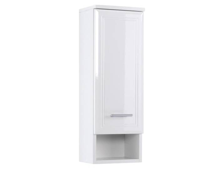 Hängeschrank WELLTIME Neapel , weiss (weiß), B:25cm H:71cm T:20cm, Holzwerkstoff, MDF, Schränke, Hängeschrank, Breite 25 cm, mit Hochglanzfronten und eleganter Fräsung