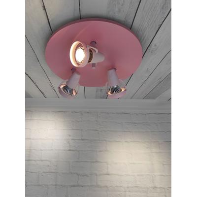 NIERMANN Deckenstrahler "Strahler, Kinderlampe", rosa, 3, Ø 35cm H: 15cm, 1 Stk., Leuchten, 3 verstellbare Spots, Kinderzimmer, Deckenstrahler