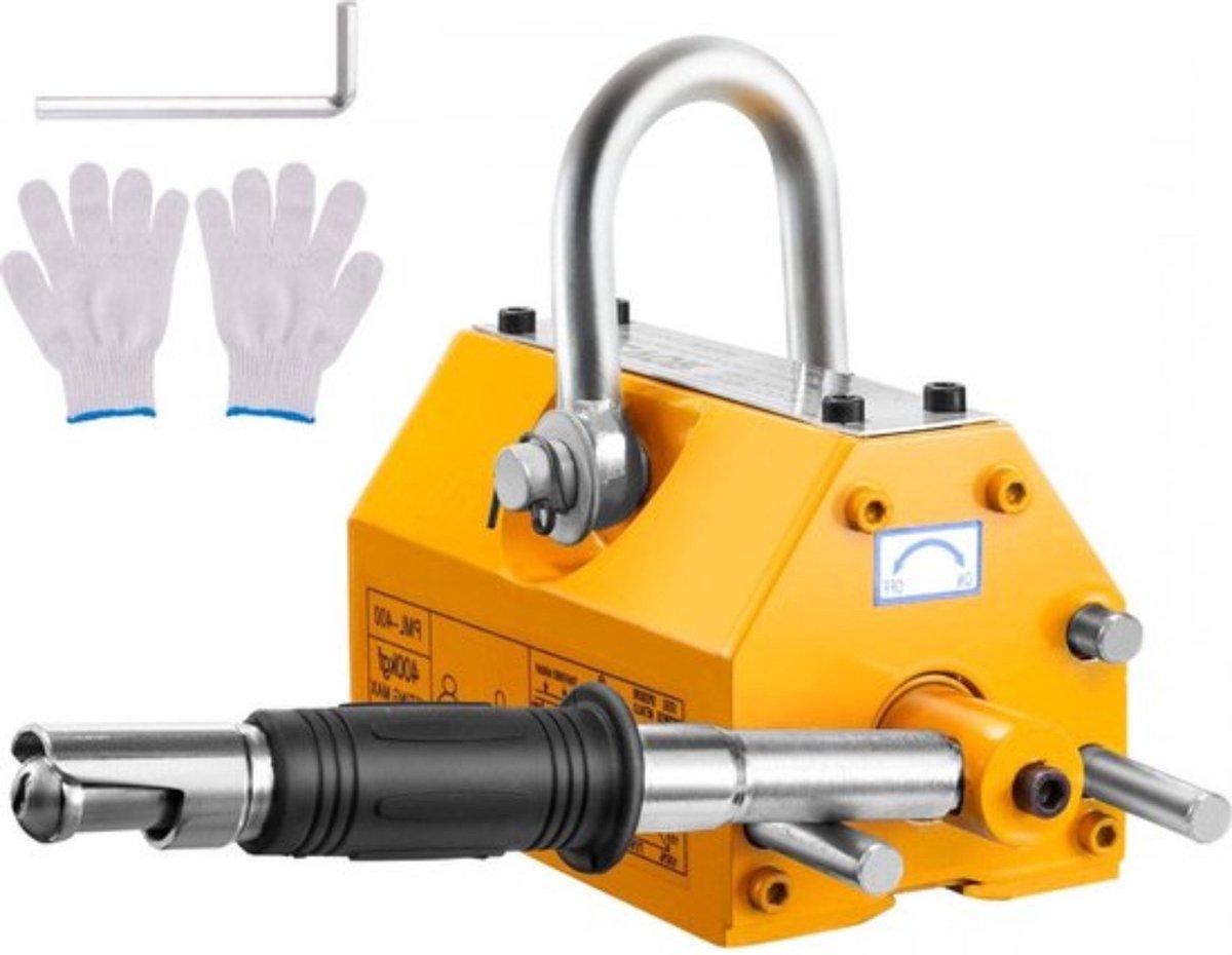 Hebemagnet 2000kg - Magnetischer Lifter - Neodym & Stahl - Orange - Mit Entsperrung - Industriemagnet