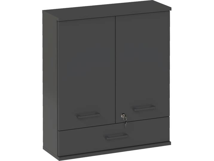 Medizinschrank SCHILDMEYER Galeno, mit 3 verschiedenen Aufklebern, Breite 30 cm, Made in Germany , schwarz (anthrazit), B:59,8cm H:70,8cm T:30,3cm, Holzwerkstoff, Schränke, Medizinschrank, Auswahl aus 3 verschiedenen Aufklebern zum Anbringen, Made in Germany