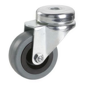 Dörner+Helmer Apparaterolle 773105, mit Rückenloch, 50mm Ø, Tragkraft 45 kg, Lenkrolle aus Gummi