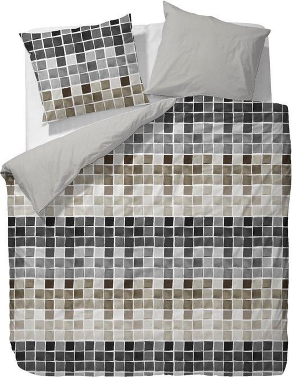Vanezza Pallet Dekbedovertrek Flanel Litsjumeaux Grey B/D: 240 x 220 cm