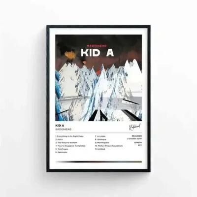 Inspired Finds Radiohead The Bends Retro Album Canvas Poster For Music Room & Home Wall Decor glacial Noise Art 15.75x23.62in No Frame