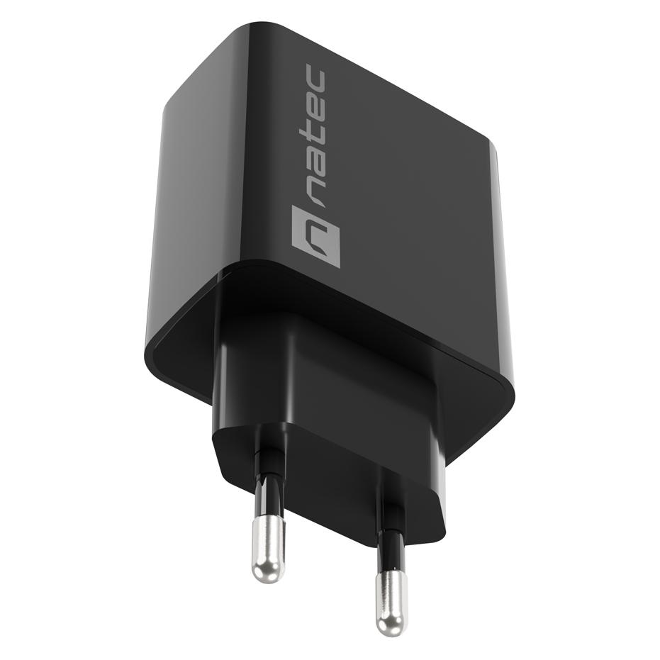 Genesis Natec ładowarka Sieciowa Ribera USB-A + USB-C 20w Power Delivery Czarna Nuc-2062 (20 W, 2 Ports) (NUC-2062)