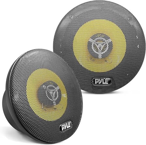 Pyle 3-weg autoluidsprekers set van 2, 280 watt, Geel/Zwart