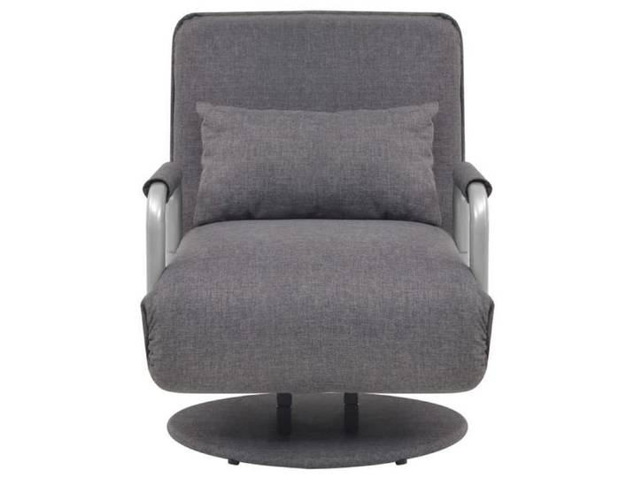 CLARENCE® Fauteuil simple - Chaise-Canapé - pour salon/chambre/bureau - pivotant et canapé-lit gris foncé tissu LV4906