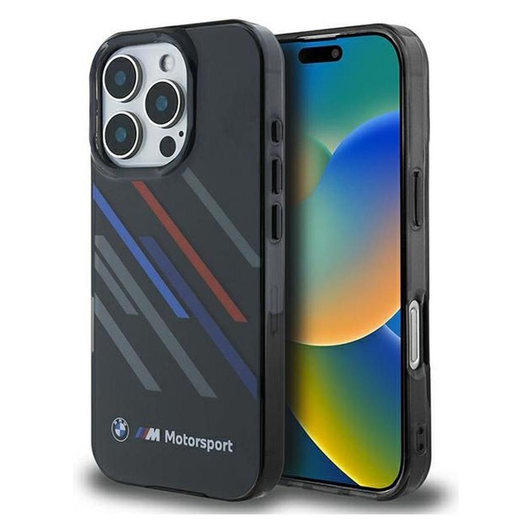 BMW BMHCP16L23HTRAK iPhone 16 Pro 6.3" czarny/black hardcase Motosport IML Random Stripes (Apple iPhone 16 Pro) (BMW000880-0)