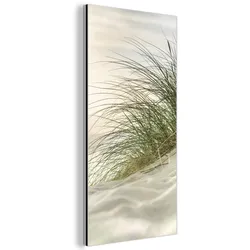 METALLBILD Dünen mit Strandhafer in der Sonne des Nationalparks Schleswig-Holsteinisches Wattenmeer 40x80 cm
