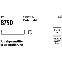 Nieten, Spiralspannstift ISO 8750 2,5 x 10 Federstahl Regelausf. ISO 8750