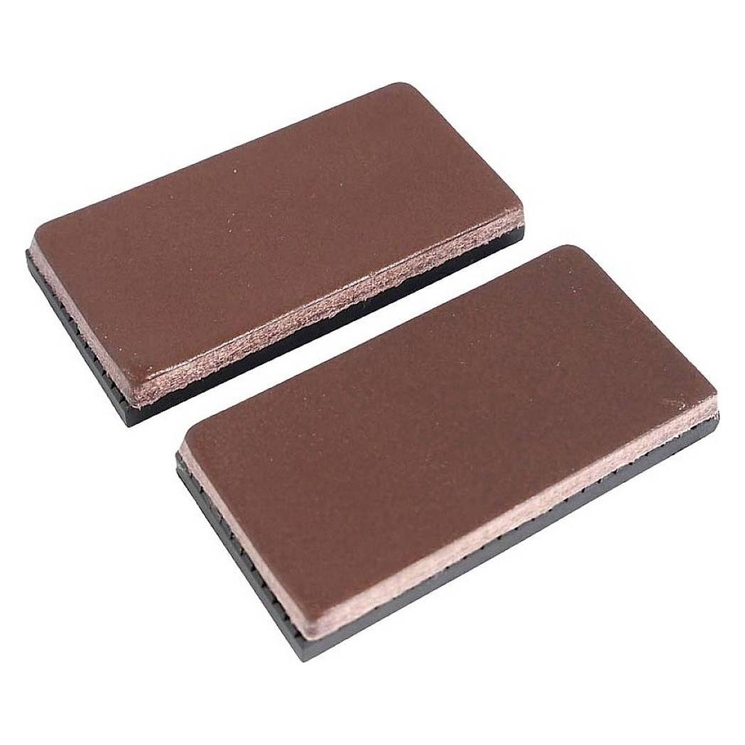Bernstein Ersatzbacken Leder/Kunststoff 50mm zum Aufkleben (Paar) (9-900-E50-LEDER)