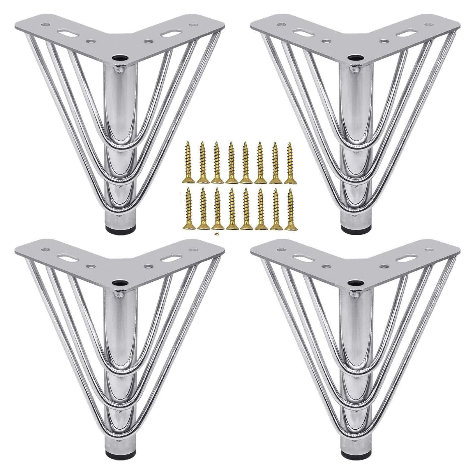 Set van 4 modern chique chrome meubelpoten van 18 cm