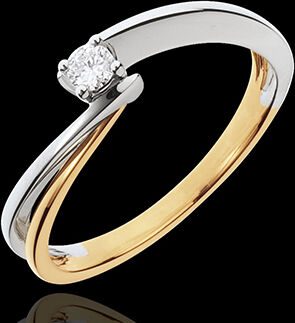 Edenly SolitÃ¤rring Leuchtfaden - Gelbgold und Weissgold