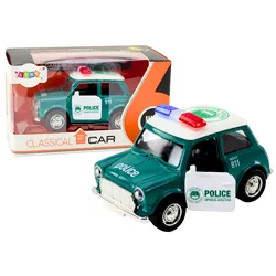 Klassisches Polizeiauto 1:38. Die Fahrlichter klingen grün