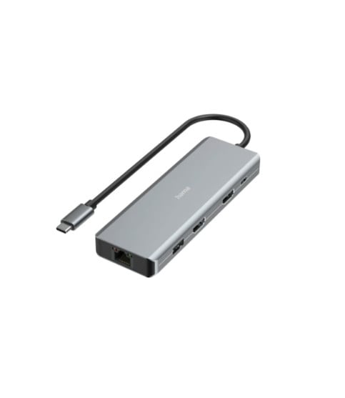 Hama 00200142 USB-C-Hub CONNECT2Media, Multiport, 9 Ports, 2x HDMI, USB-A, USB-C, LAN