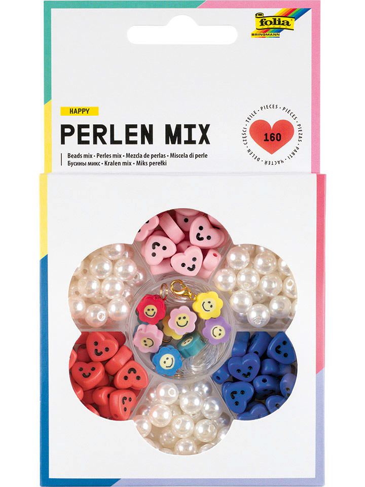 folia PAPER Bastelset "Perlen Mix Happy" in Bunt - onesize
