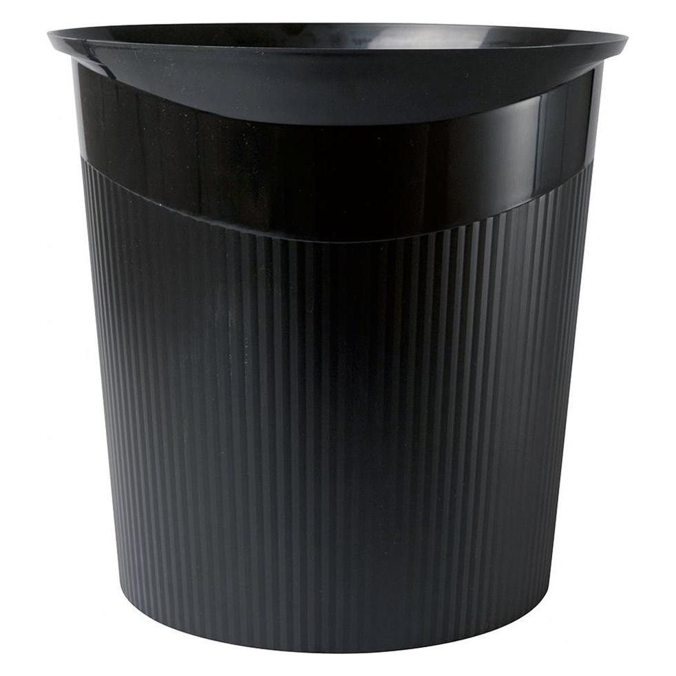 Han Papierkorb Re-LOOP, 13 Liter, schwarz 13 Liter, 100 % recycelter Öko-Kunststoff (13 l) (18148-913)