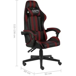 vidaXL Elle Without footrest, Gaming Stuhl, Rot, Schwarz
