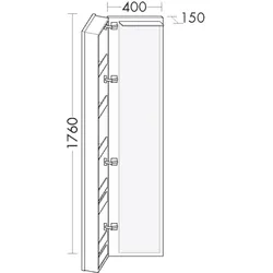 Burgbad Ganzkörper-Spiegel Sys30 PG1 Aqua 1760x400x150 Eisblau Matt, SPIJ040RF5663 SPIJ040RF5663