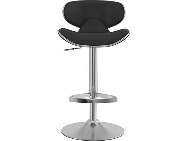Costantino Schwalbe Gebürsteter Stahl Bar Stuhl - Schwarz