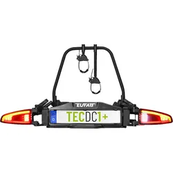 EUFAB TECDC1+ Fahrradträger komplett vormontiert für 2 Bikes, LED Rückleuchten, Schwarz)