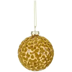HOME STORY Weihnachtsbaumkugel   , orange , Glas,Aluminium,Polyester , Maße (cm): H: 8,5  Ø: 8