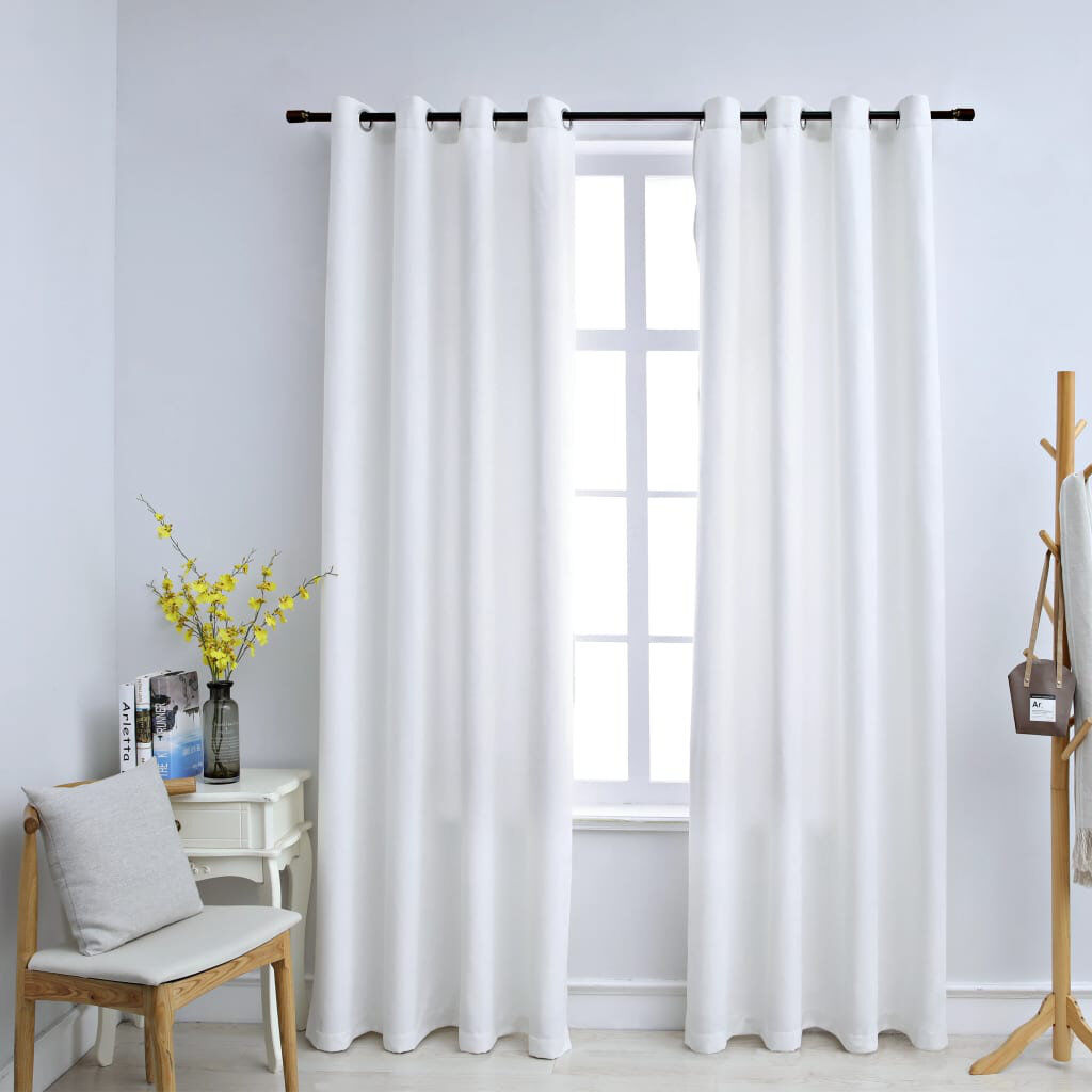 Ebern Designs Azurah Blackout Curtain Off white Width 140 x Drop 175cm