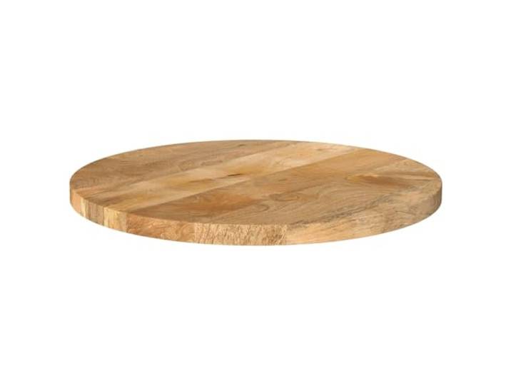 Runde Tischplatte aus Massivholz Mango, 50x3,8 cm, Rohfinish eine Holzmaserung, vielseitig mit verschiedenen Standfüßen, leicht zu reinigen, rustikaler Charme